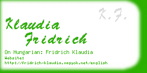 klaudia fridrich business card